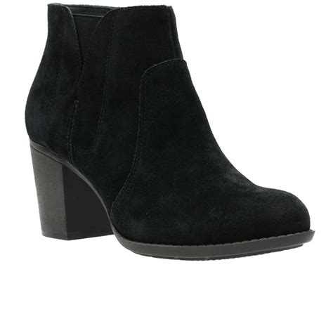 clarks womens black booties|clarks black suede ankle boots.